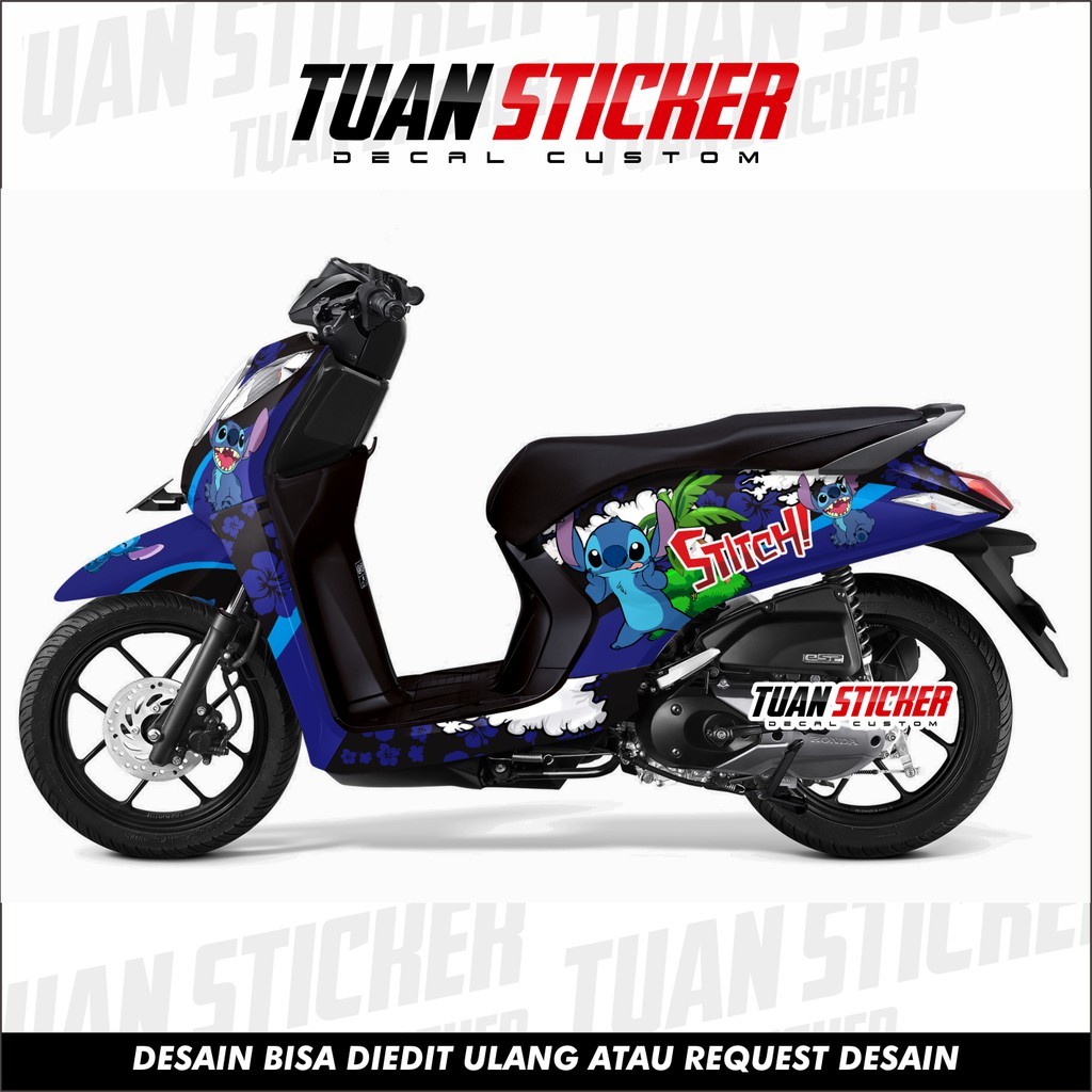 Sticker Striping decal Genio, Decal Honda Genio, Striping Genio, Sticker Honda Genio stitch