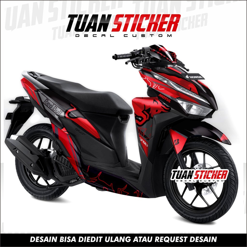 Sticker Striping Decal Vario New 125 - 150 Decal Sticker Vario New Striping Full Body Vario redbull