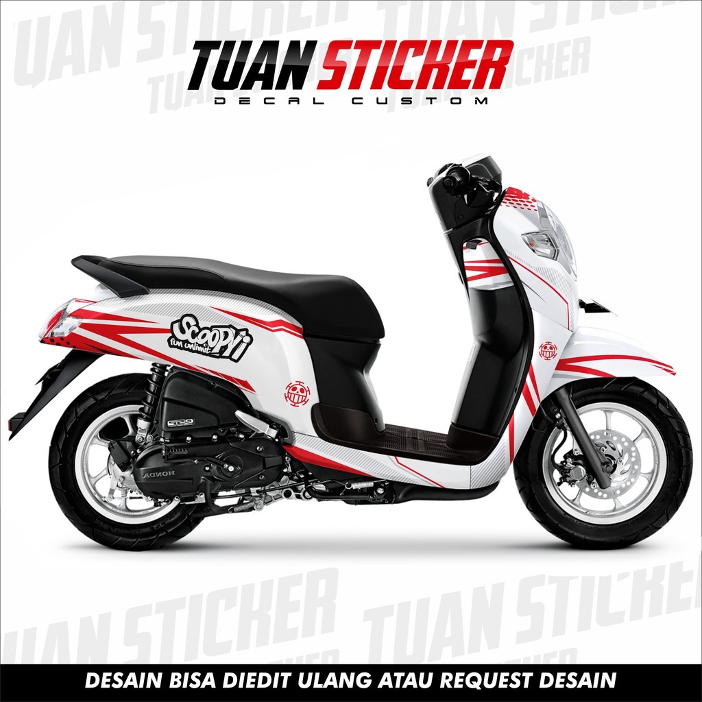Sticker Striping Decal Scoopy New stiker scoopy simple racing custom design