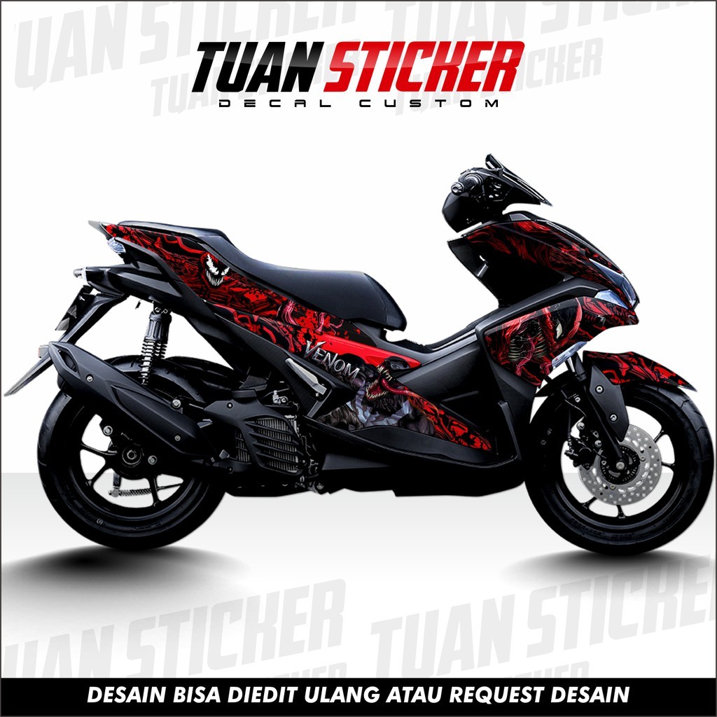 Stiker aerox Striping Decal Aerox 155 full body sticker aerox 155 Red Venom