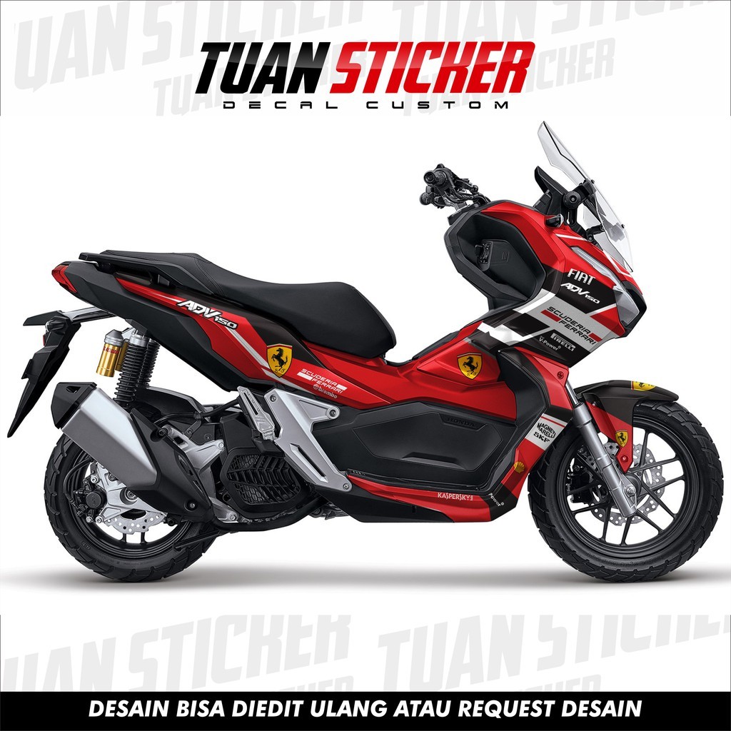 Sticker Striping DECAL Honda ADV 150, Sticker Decal ADV, Sticker ADV 150 ,striping ADV 150 FERRARI