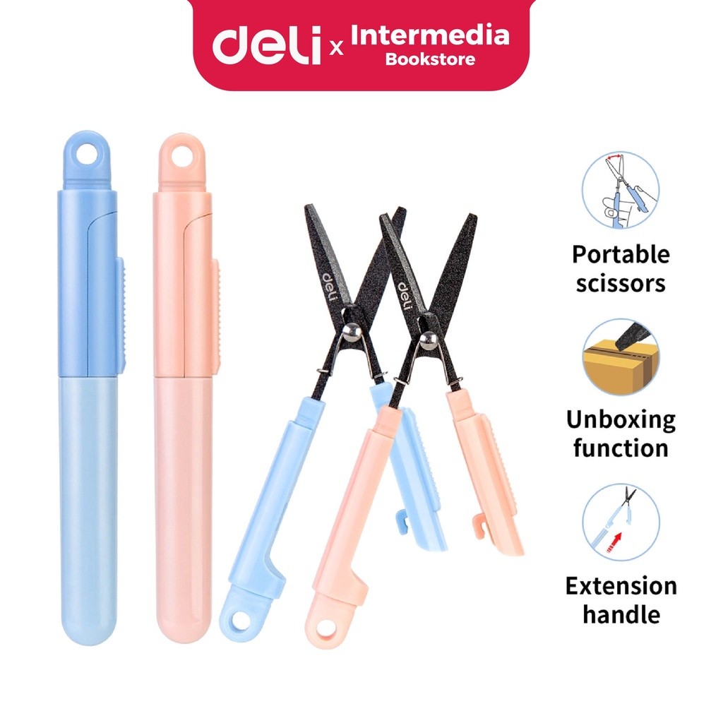 

Deli 77761 Portable Scissors Gunting Portabel Warna Pink Biru