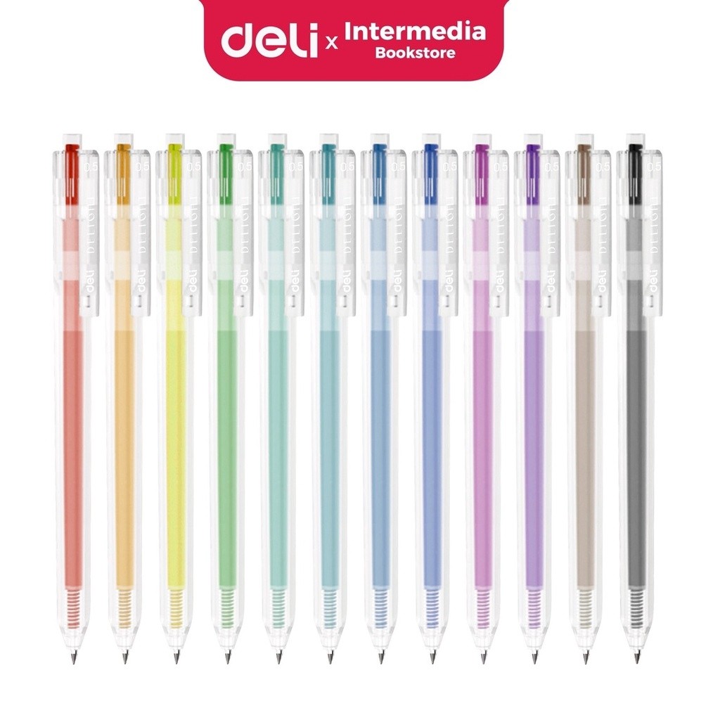 

Deli EG118 Gel Pen / Pulpen Gel 0.5 mm Berbagai Macam Warna