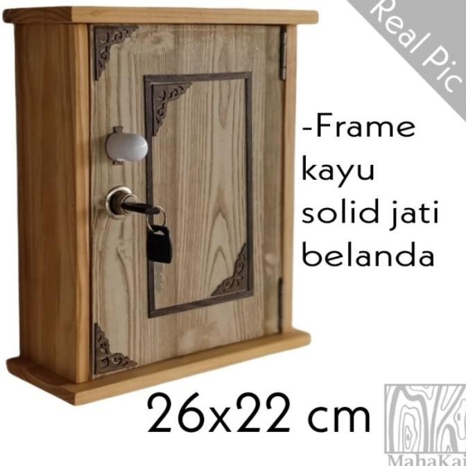 Kotak Saran Motif Kayu Kunci Wood Box Amal Tempel Dinding