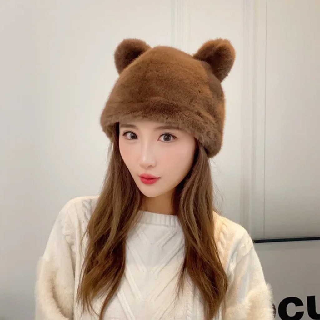 NEW ARRIVAL DINASTY TOPI PANDA BUCKET HAT KUPLUK BULU HIASAN TELINGA TOPI BUKET WANITA FASHION