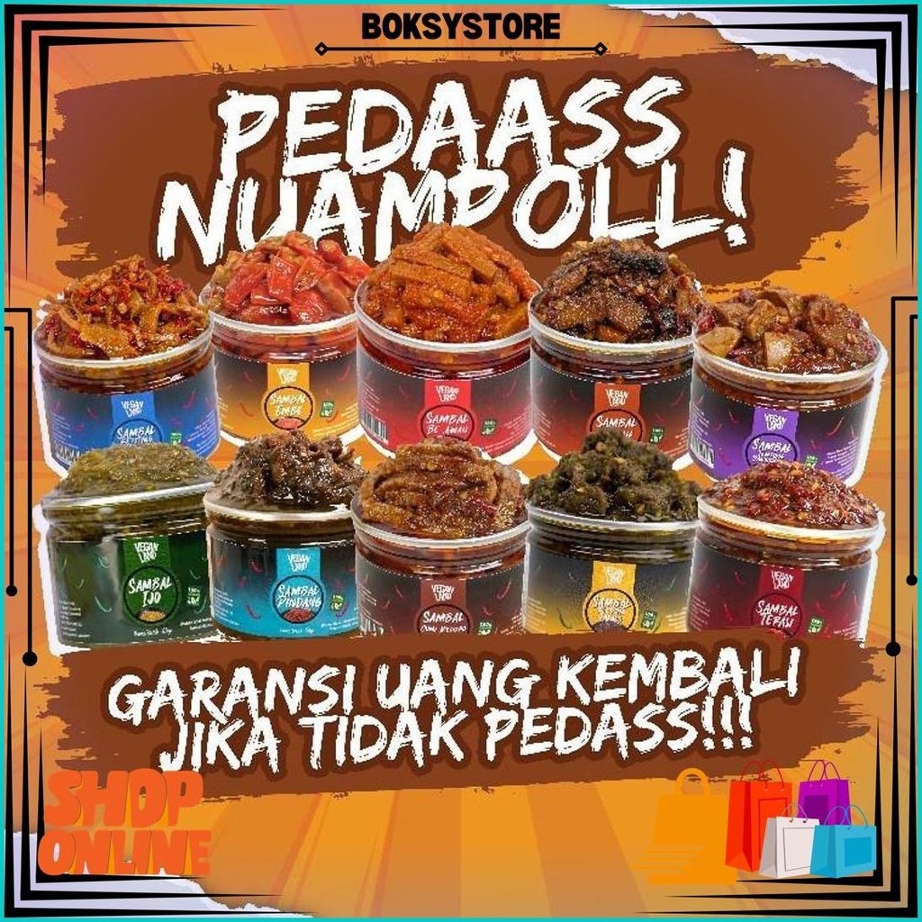 

[Best Seller] Sambel Super Pedas Nampol Garansi 100% Uang Kembali | Sambal All Varian | Vegan Land D Cod