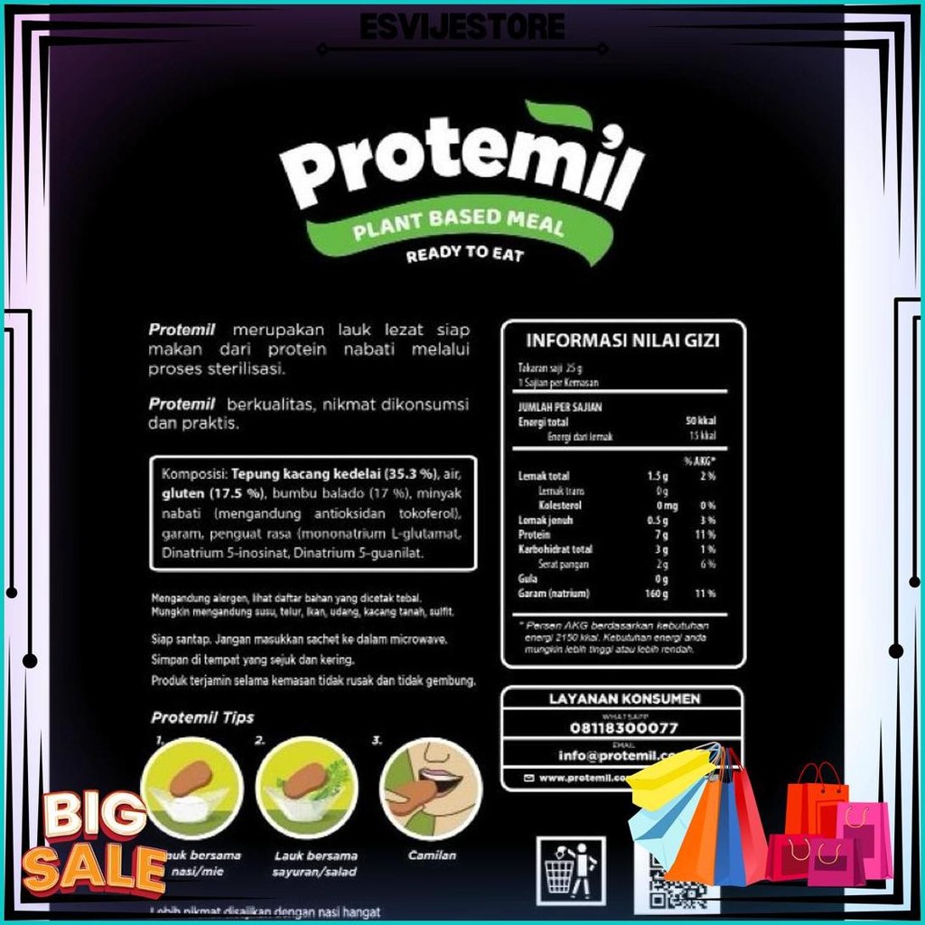

Paket Protemil 3 Rasa (30Pcs) + Free 1 Pouch / Makanan Instan / Siap Makan D Terlaris