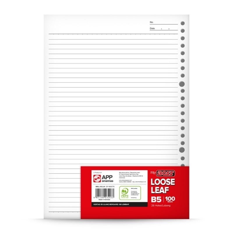 

Kertas Loose Leaf isi Binder Big Boss B5 100 lembar