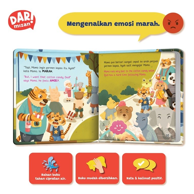 

[Mizan Jakarta] Scb Saat Aku Senang, Marah, Sedih, Takut Bilingual Boardbook Buku Anak 1-6 Tahun