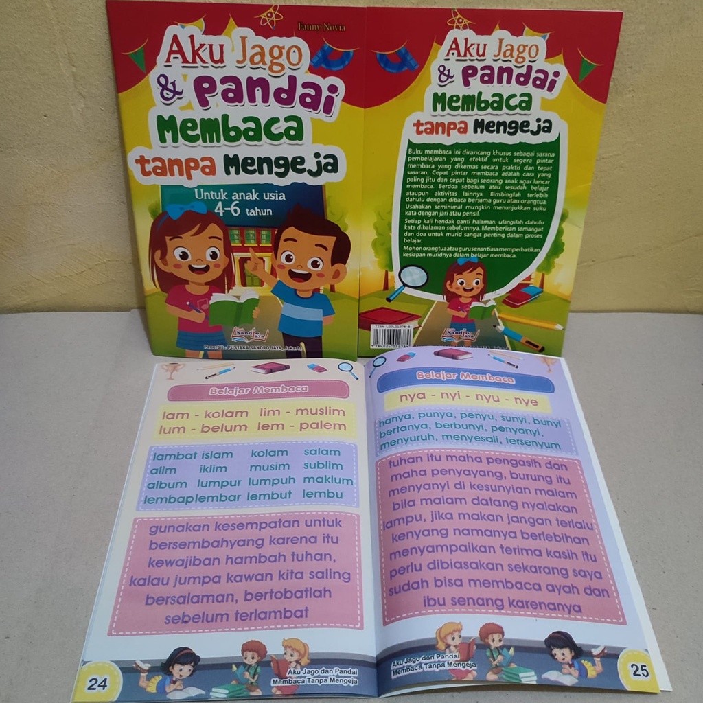 

Buku Anak Aku Jago dan Pandai Membaca Tanpa Mengeja untuk Usia 4-6 Thn Bergambar Full Color