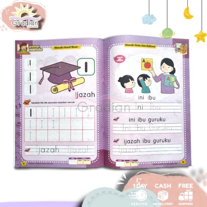 Buku TK PAUD Pintar Latihan Menulis ABC Huruf Besar dan Kecil - Buku Anak Sekolah TK PAUD Murah