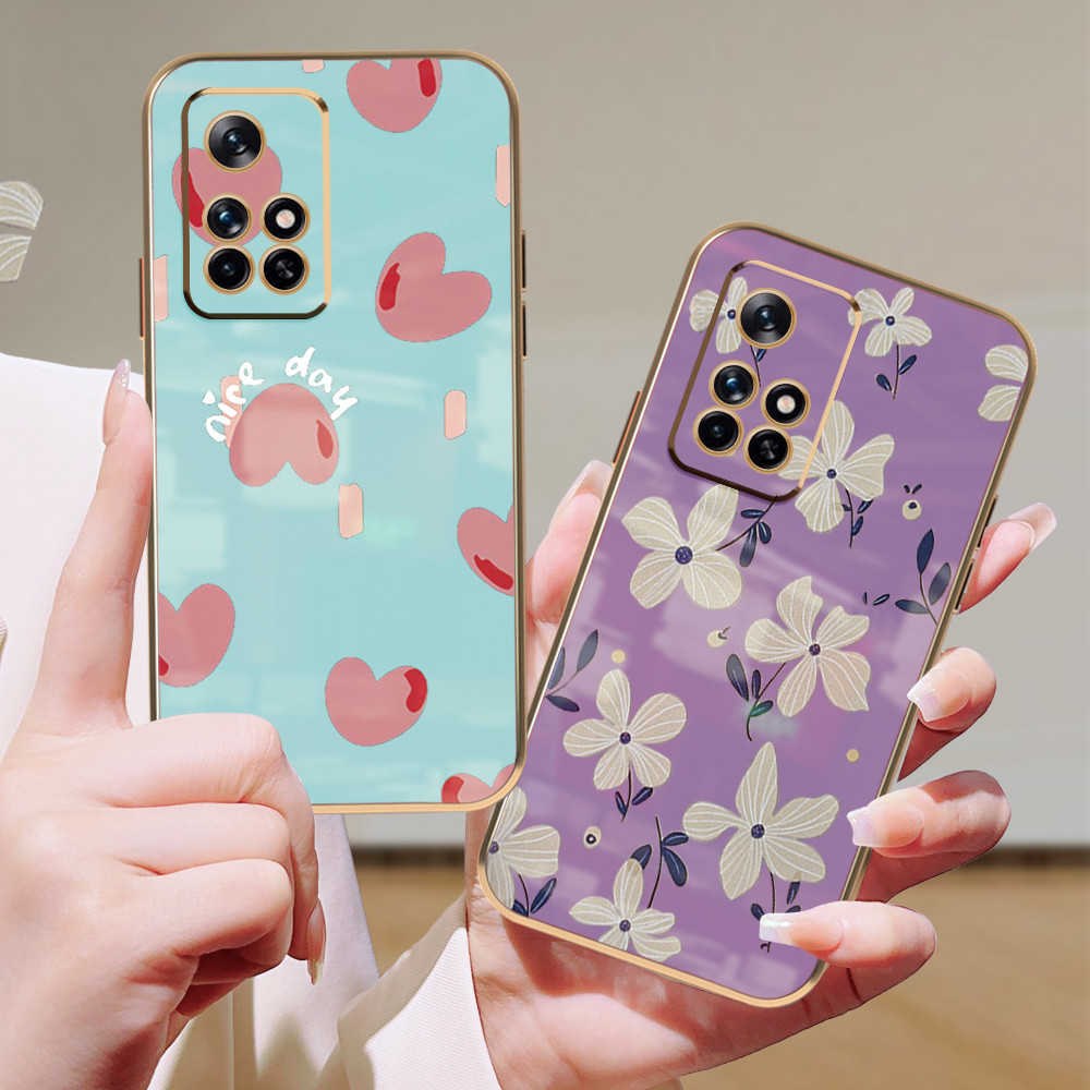 Bunga Kecil Soft glitter Case untuk Redmi 10 10A 10C 12 13 12C A1 A2 5 Plus 7 8 8A 9 9C 9T 9A K30 K4