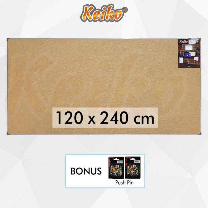 

Terbaru Softboard Cork Pin Board / Papan Mading Gantung Keiko 120 X 240 Cm Promo Ready Stok