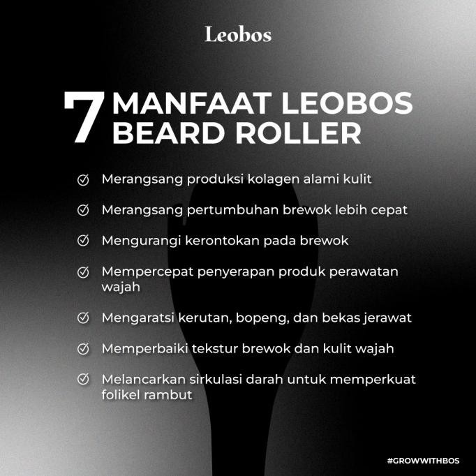 Special Price Leobos Premium Titanium Beard Roller With Leobos Beard Serum