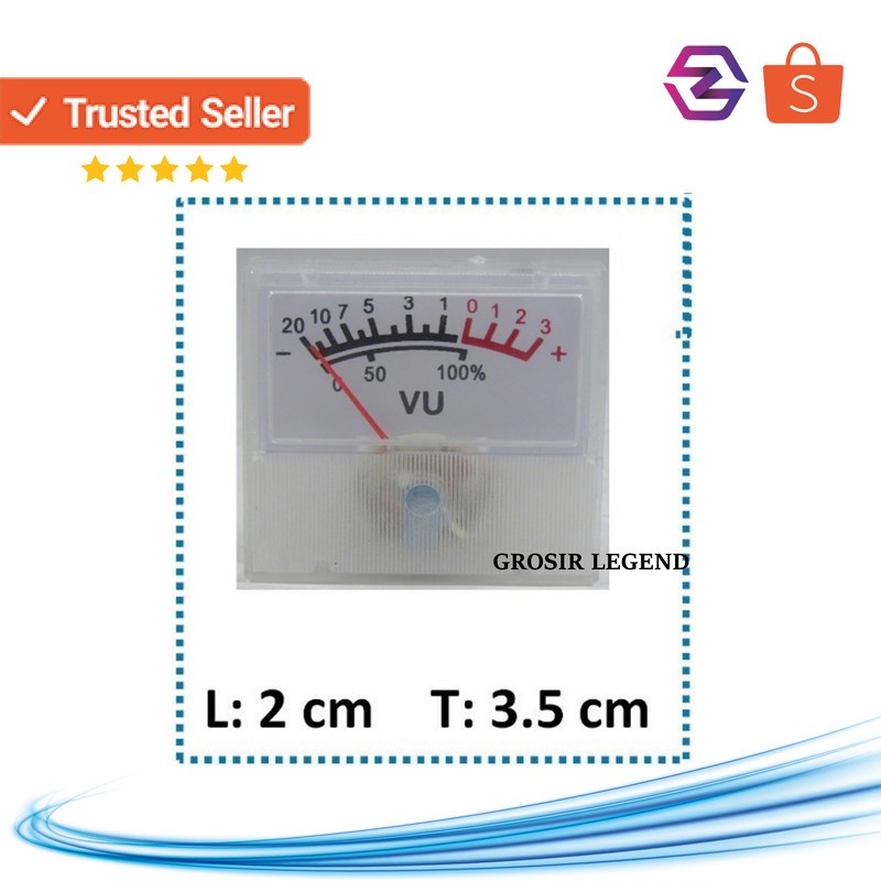 Vu meter DC analog 2 x 3.5 cm