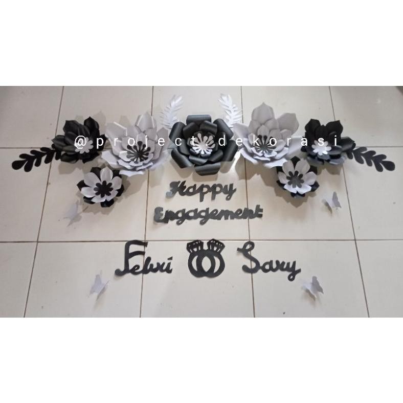 PROMO (FREE GIFT) READY Paper flower murah / Dekorasi simple engagement / paperflower 7 bulanan lama