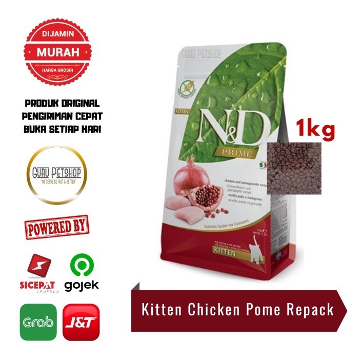 Farmina N&D Kitten Chicken & Pomegranate 1Kg Grainfree N&D Catfood
