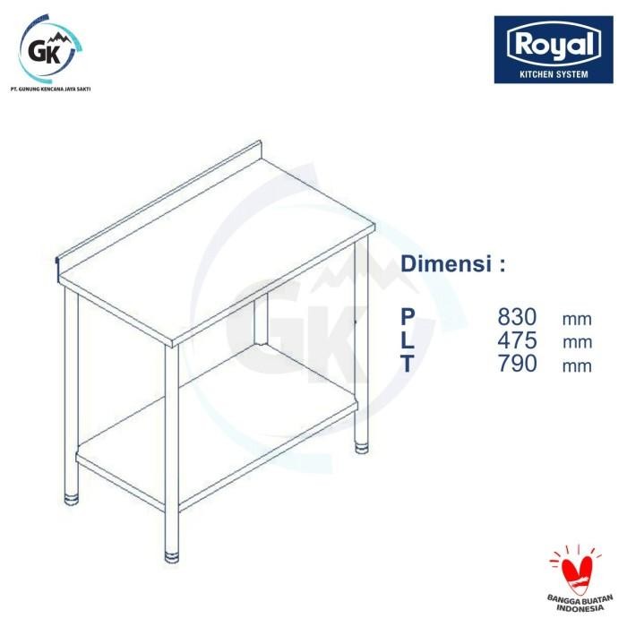Royal Meja Stainless - Work Table - Meja Dapur - Meja Kompor St-101