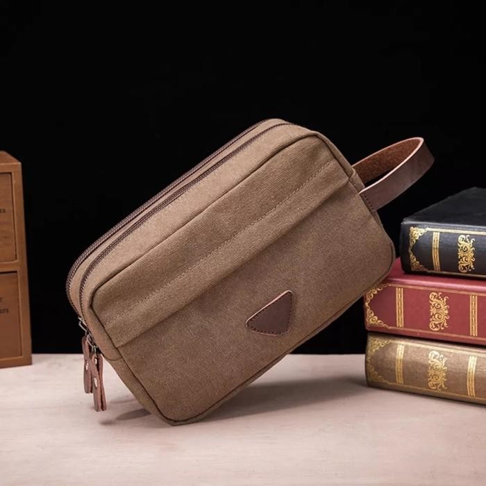 Handbag Kanvas Pria - Tas Pria Import - Tas Jinjing - Clutch - Pouch