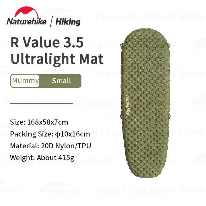 {DianShop} Matras Angin Sleeping Pad Naturehike Single Double CNH22DZ018 - 168X58GREEN Berkualitas