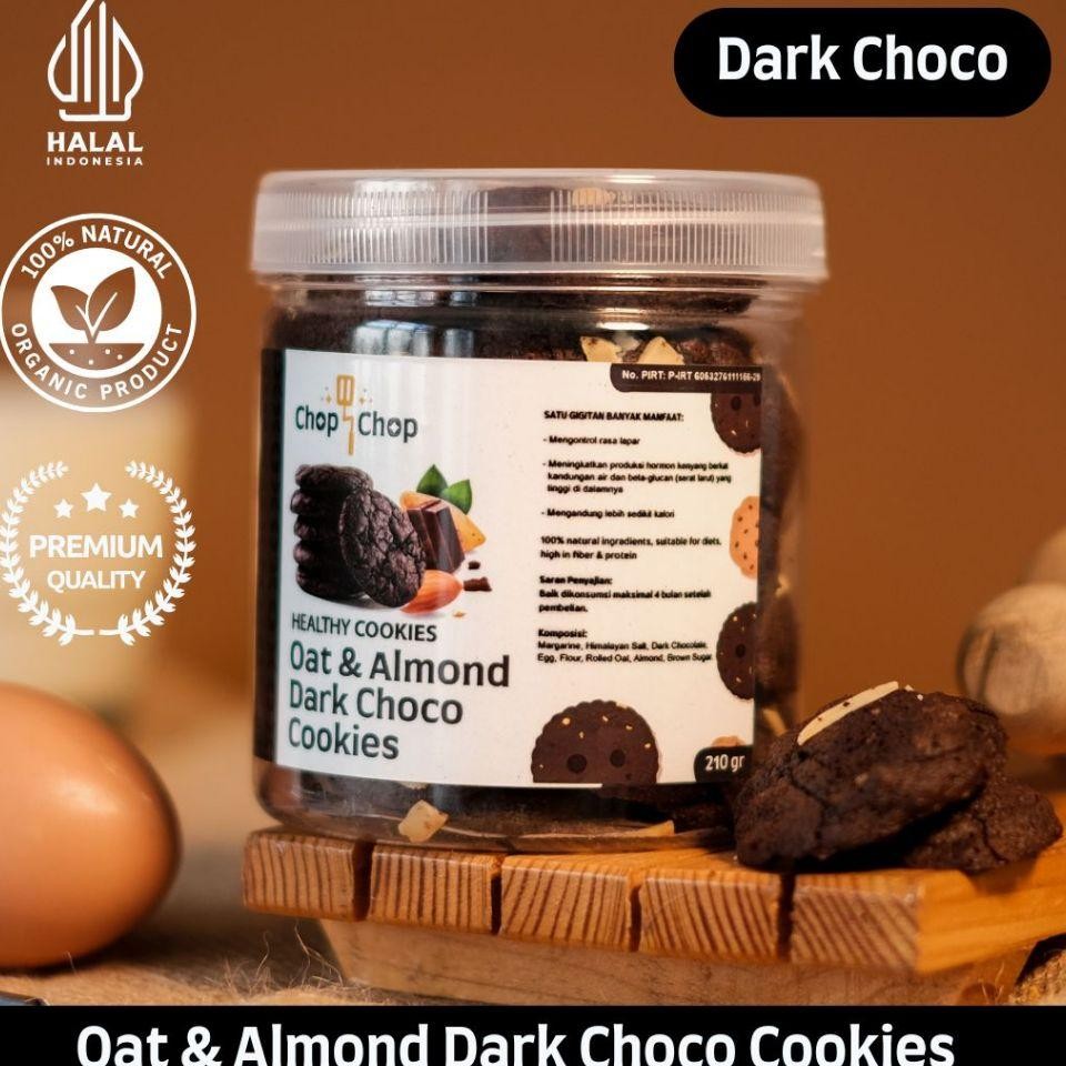 

Oat & Almond Dark Choco Cookies - Cookies Sehat Rendah Kal