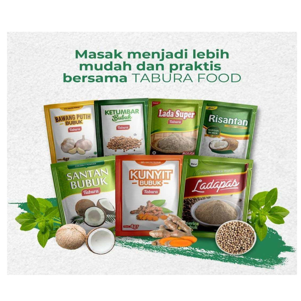 

TABURA Aneka Bumbu Rempah Bubuk per Renteng (isi 12 sachet)