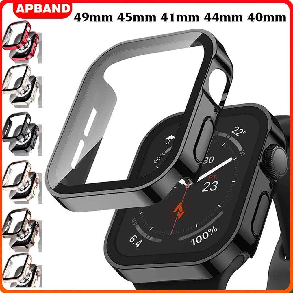 ( PROMOO) 2 in1 Tempered Glass Case / Cover for  Apple Watch Ultra 2/Ultra 49mm IWatch Model 40mm 41