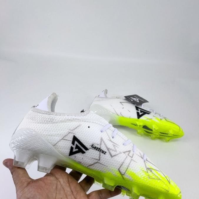 (Free Kaos Kaki) Sepatu Bola Gaztruz Venture White Hijau MS