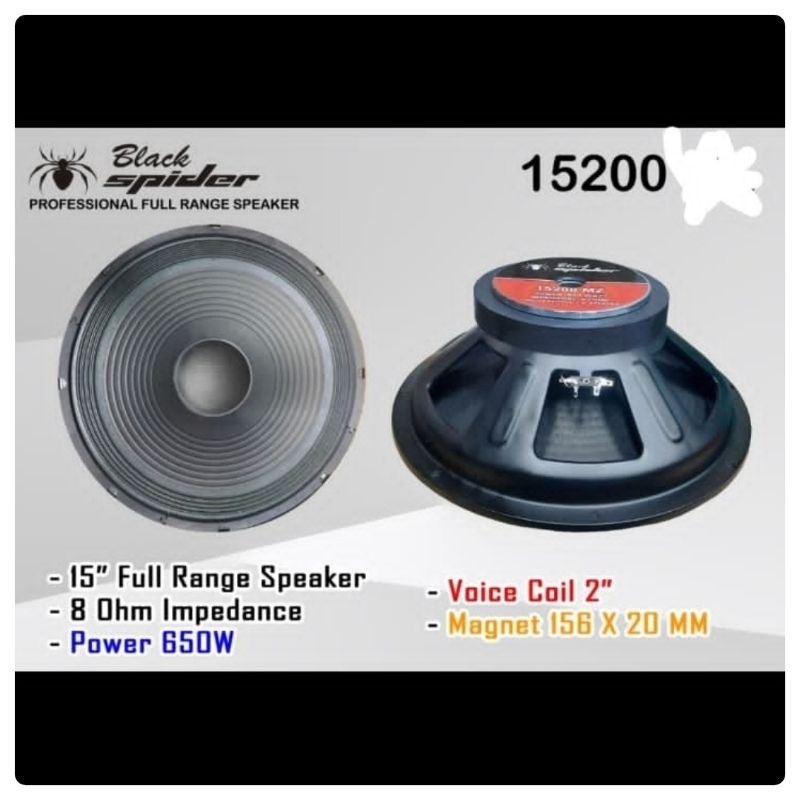 Speaker Black Spider 15in 15200M Full Range 600Watt