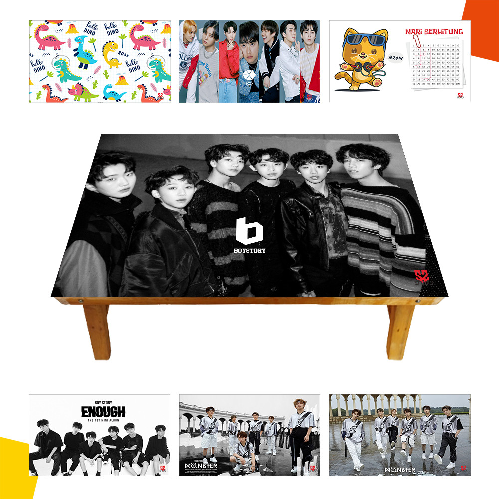 Meja Belajar EXO Boy Story Boystory Hewan Cute Karakter Anak Lipat Kayu