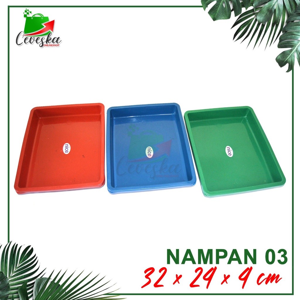 NAMPAN BAKI PLASTIK SEGI 03 BESAR SEDANG