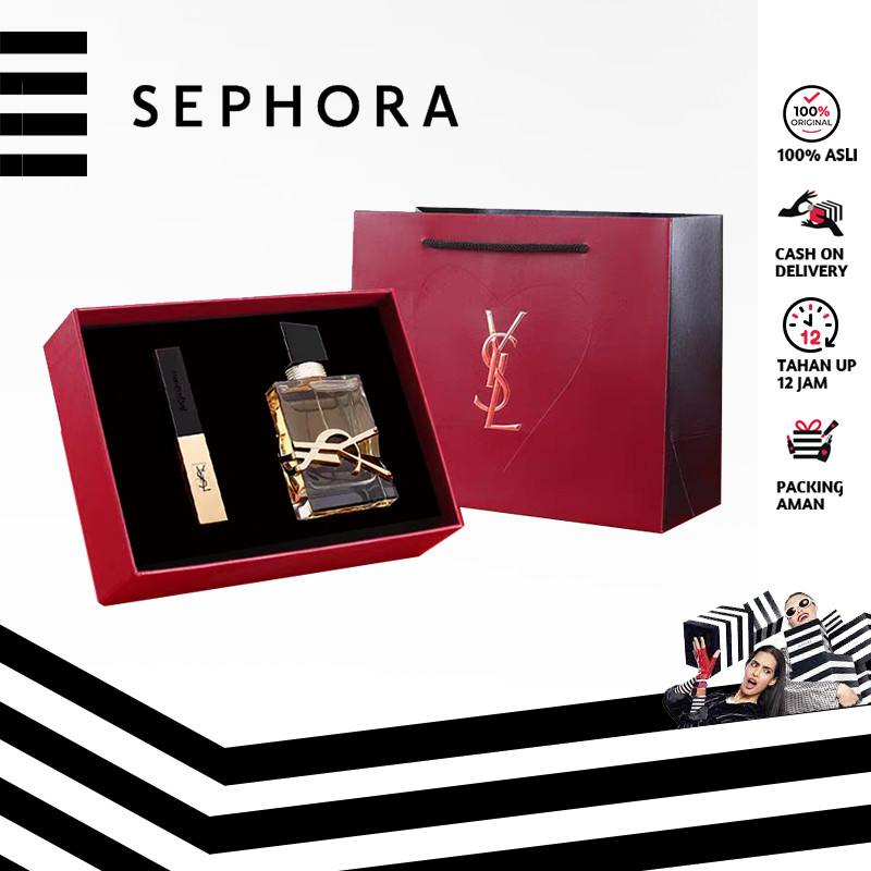 [100% Original]YSL Parfum Gift Set YSL LIBRE EDP 50ml +ysl lipstick rouge#2024 holiday coffret set