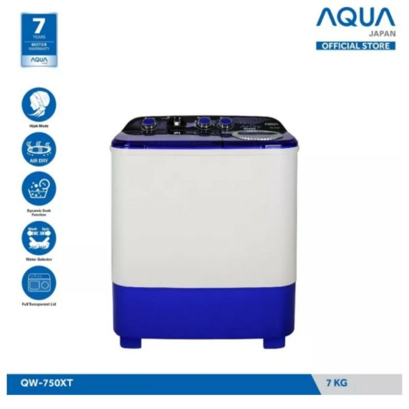 AQUA Mesin Cuci Twin Tub 7Kg QW-750XT / 780XT 770xt Hijab Series