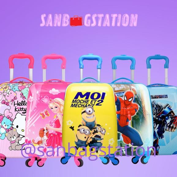 Tas Koper Travel Kecil 16 Inch Untuk Kabin Pesawat 4 Roda 360 Derajat Tas Sekolah Anak Perempuan Lak