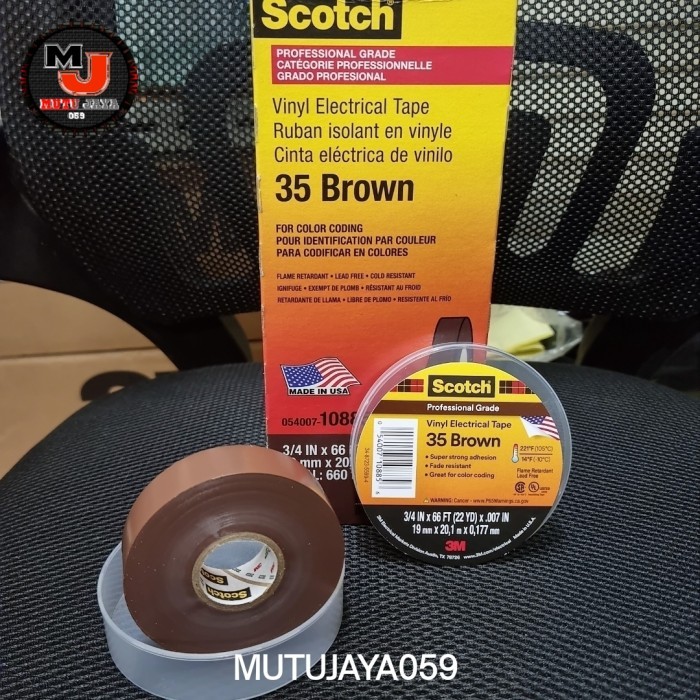 

Sale Scoth 35 Brown/Coklat 3M Color Coding Vinyl Electrical Tape