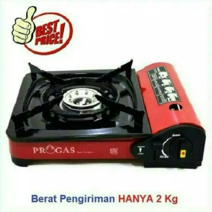 Kompor gas portable merk progas 2 in1 pake gas kaleng