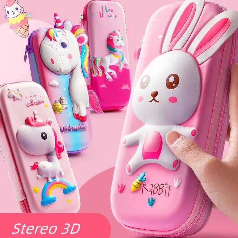 

Ez23 Kotak pensil pola kartun 3D/tempat pensil aesthetic Sale