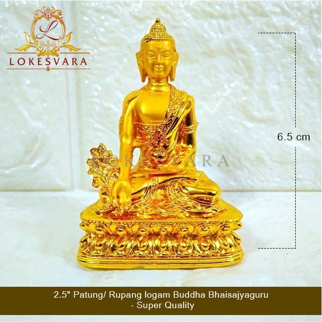 $$$$] Patung Rupang Arca Logam Buddha Bhaisajyaguru 2.5" Super Quality