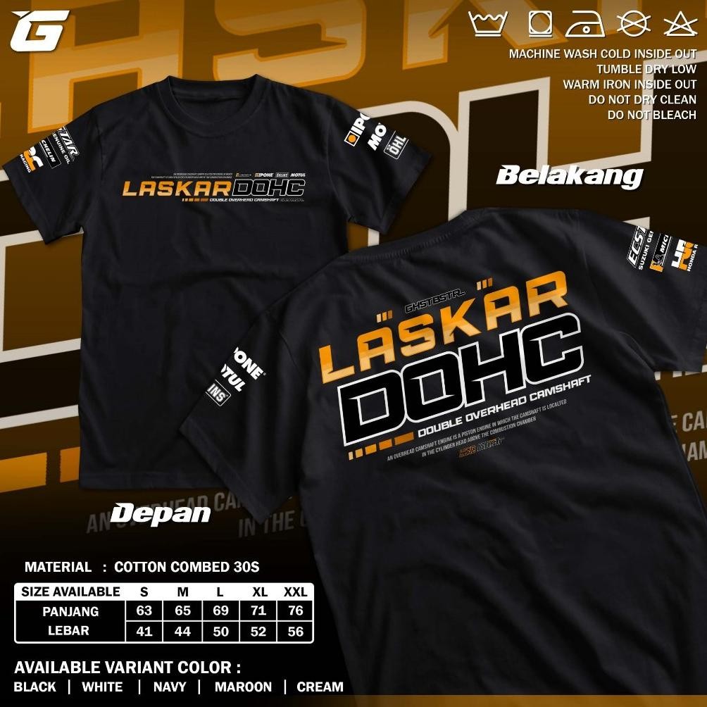 Promo Kaos Racing Laskar Dohc Double Overhead Camshaft Baju Dohc Gank Ohlins Hrc Michelin Ipone Satr