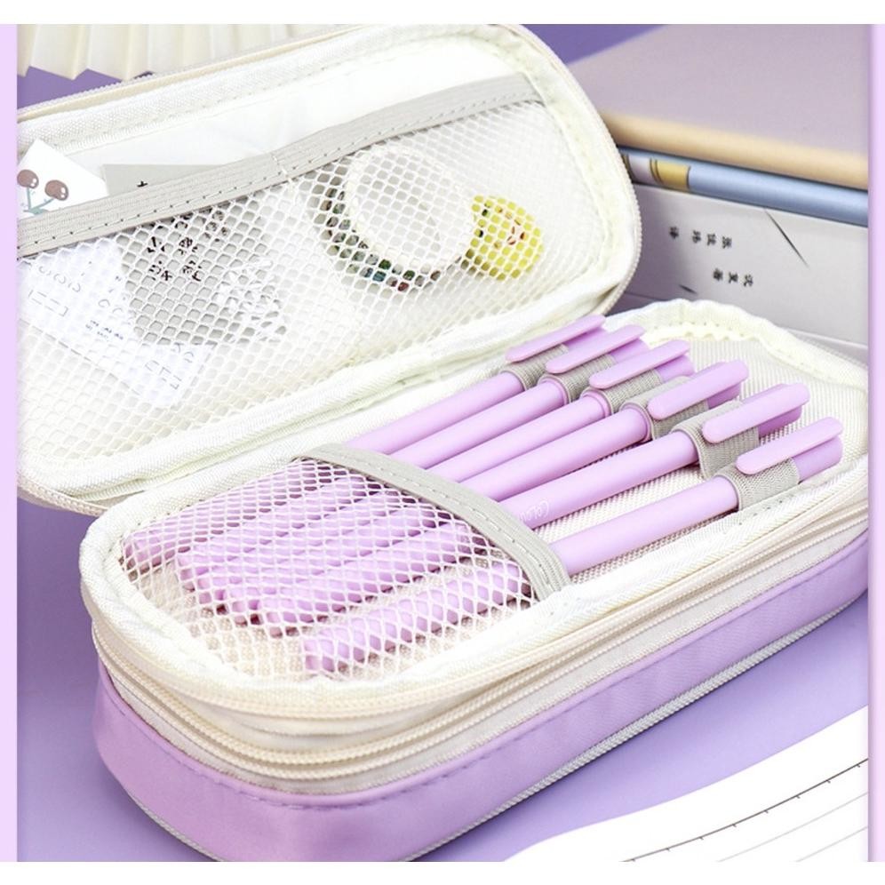 

qw-45 TXS01 Pen Pencil Case Kotak Tempat Pensil LUCKY DAY Water Resistant Macaron Color MKT Original