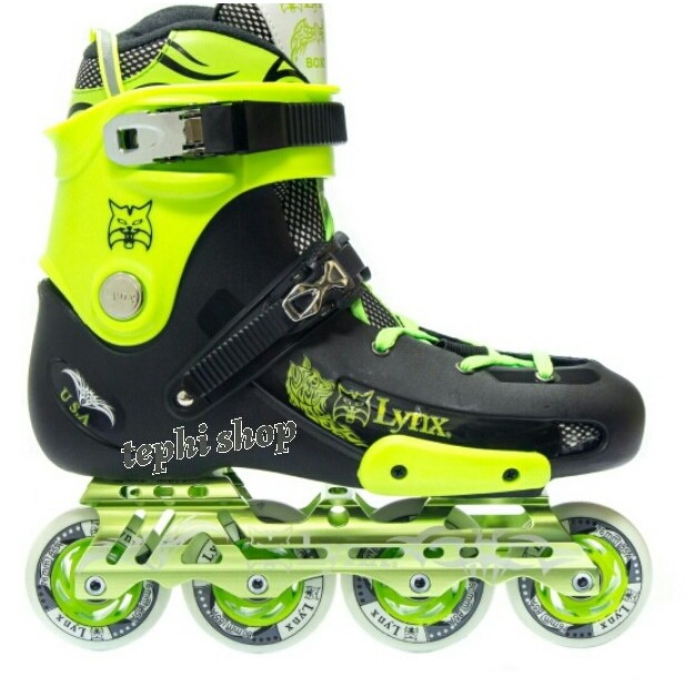 Terlaris Sepatu Roda Lynx Boxer Slalom Inline Skate - Black/Neon