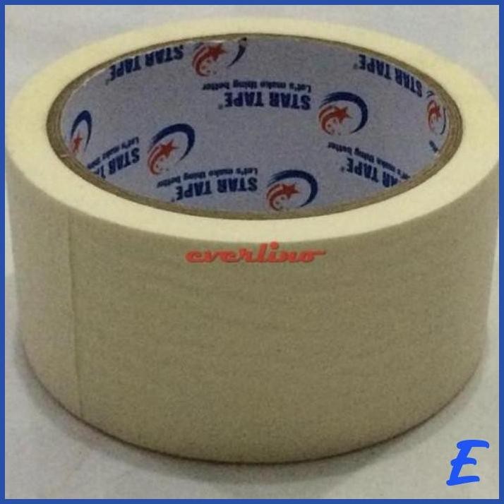 

| EV | STAR 48 MM / 2 INCH MASKING TAPE ISOLASI LAKBAN SELOTIP KERTAS