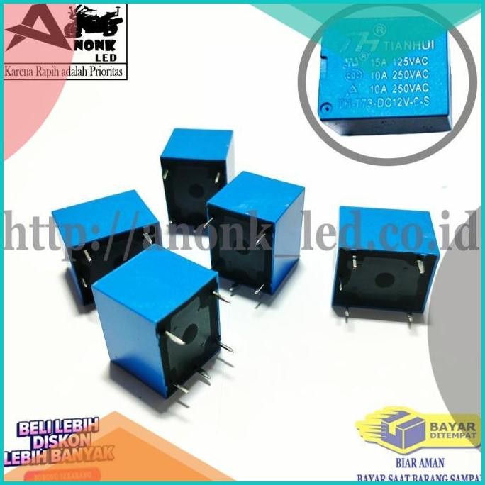 Relay 5kaki 12V 10A / Relay 5pin DC 12V / Relay 12Volt 5kaki 8JVLZ4 sp