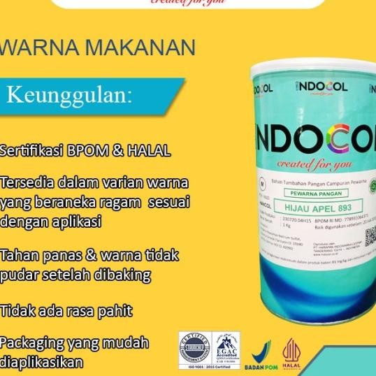 

Pewarna Makanan Indocol Hijau Apel 893 ( Green)