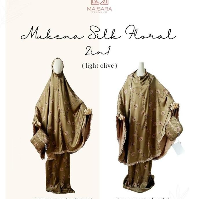 Mukena Silk Floral Maisara Premium Mukena Kualitas Premium / Prayerset