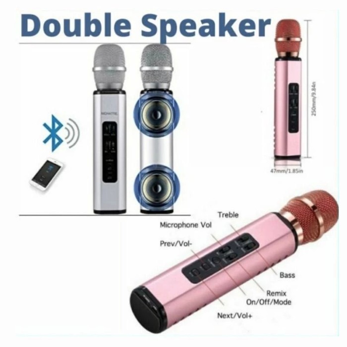 Ready Mic K6 Bluetooth Karaoke Wireless Microphone Karaoke Stereo Sound