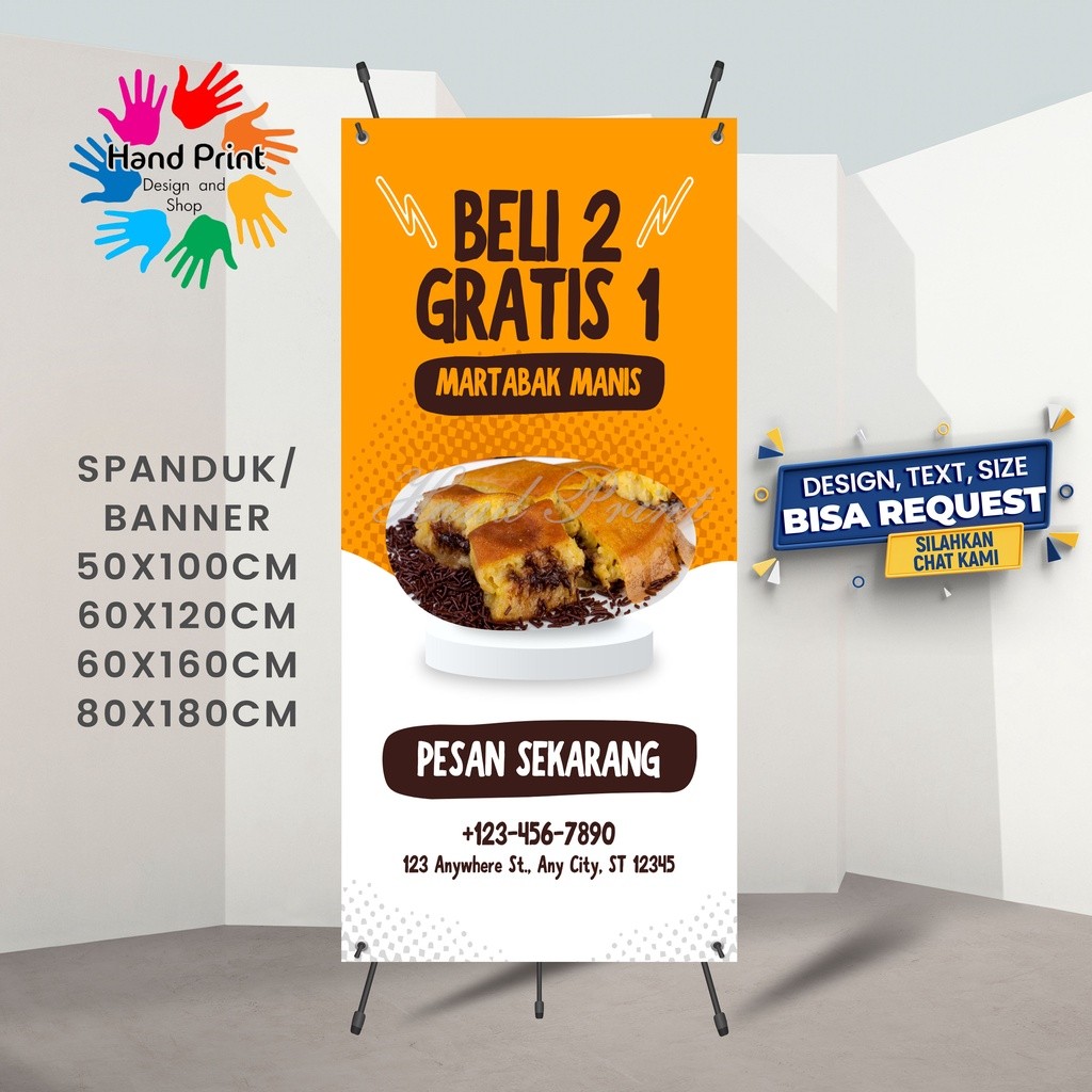 Spanduk Banner MMT Martabak Manis Martabak Telor Keju Coklat Buat Promosi Jualan B