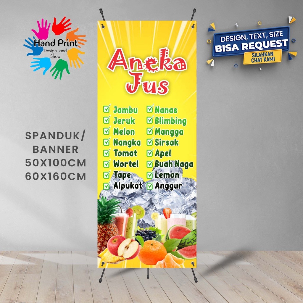 Spanduk Banner Aneka Jus Buah Segar Gratis Memesan Desain