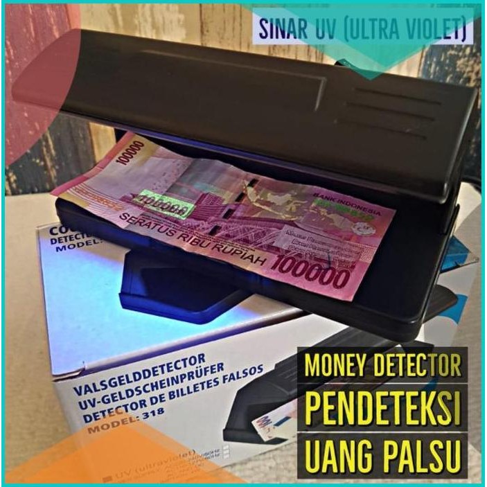 Money Detector Alat Deteksi Uang Palsu Sinar UV Pendeteksi Uang Palsu