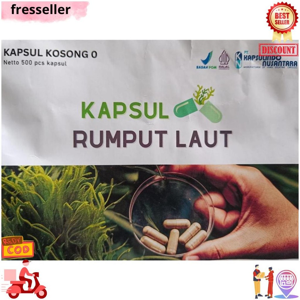 Cangkang Kapsul Rumput Laut / Kapsul Vegan D Gratis Ongkir
